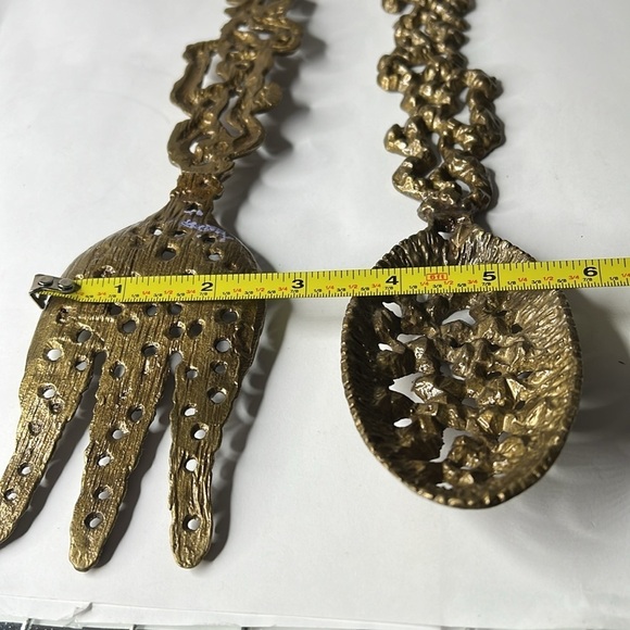 Set of Two (2) Serving Set Perforated Brass Copper Jerusalem Themed - Never Used - Picture 6 of 7